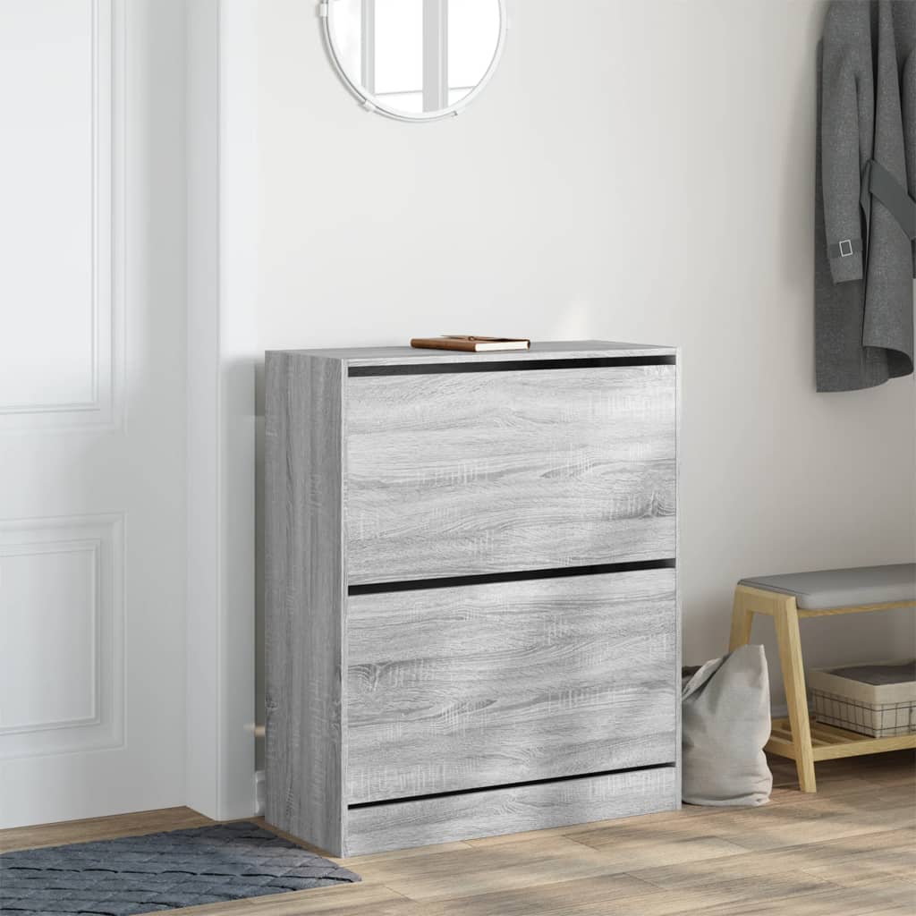 Vidaxx meuble à chaussures 80x34x96,5 cm bois d'ingénierie couleur chêne sonoma gris