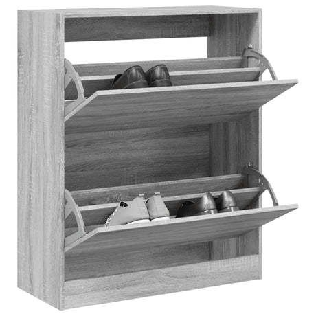 Vidaxx meuble à chaussures 80x34x96,5 cm bois d'ingénierie couleur chêne sonoma gris