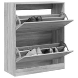 Vidaxx meuble à chaussures 80x34x96,5 cm bois d'ingénierie couleur chêne sonoma gris