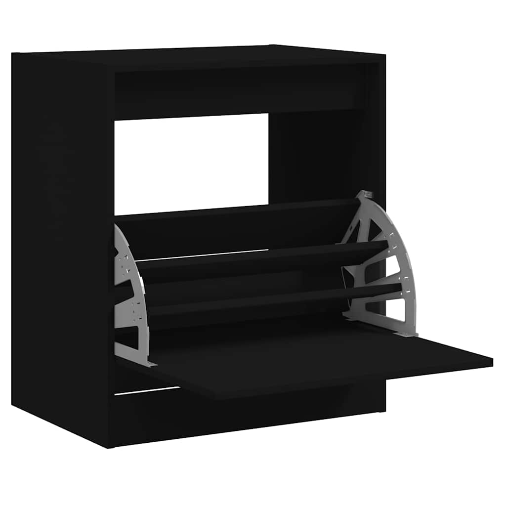 Vidaxx armoire à chaussures 60x42x69 cm bois fini noir