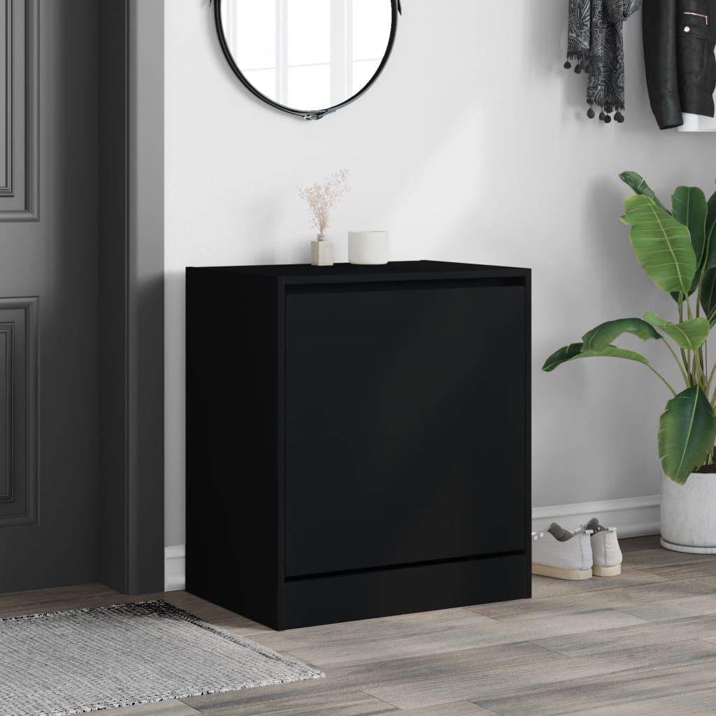 Vidaxl Shoe Cabinet 60x42x69 cm Property Wood Black