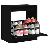 Gabinete de zapatos Vidaxl 60x42x69 cm de madera propiedad de negro