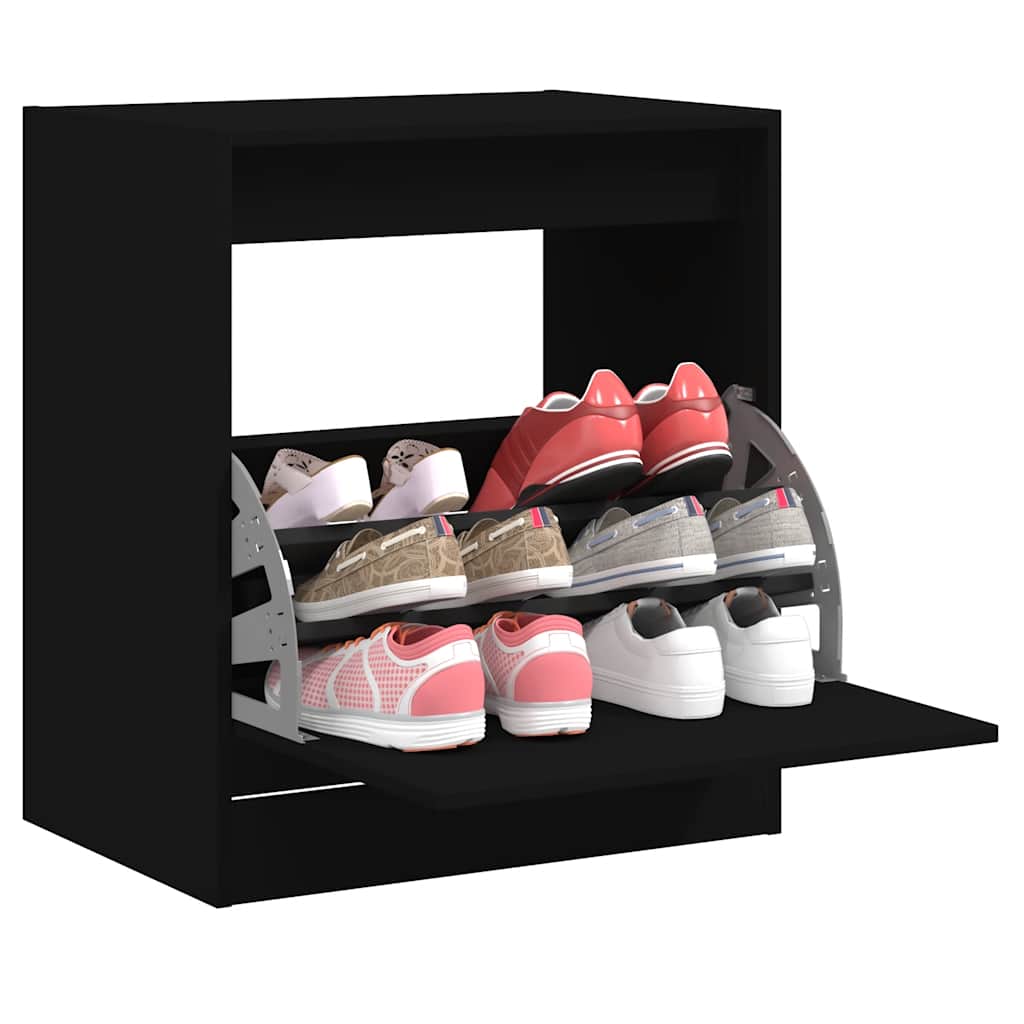 Vidaxx armoire à chaussures 60x42x69 cm bois fini noir