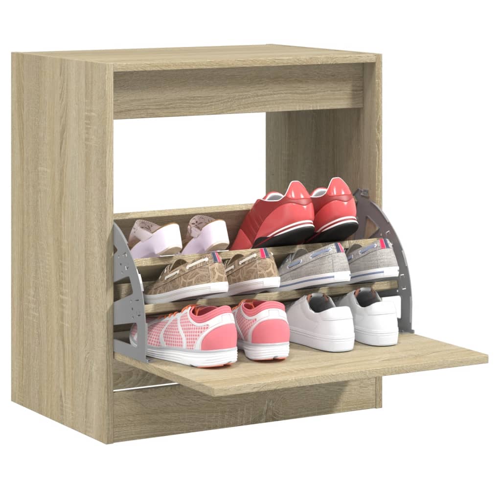 VidaXL armoire à chaussures 60x42x69 cm bois d'ingénierie chêne sonoma