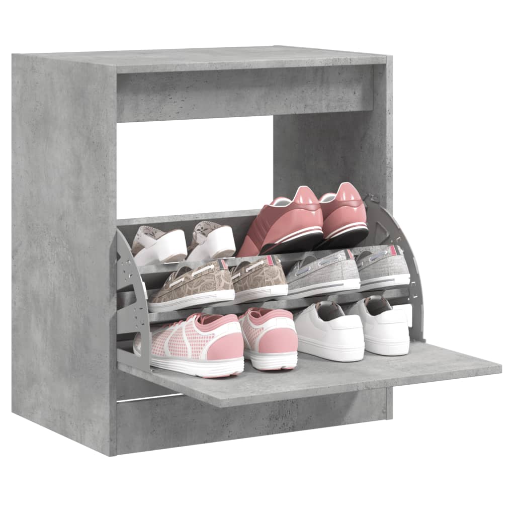 Vidaxl Shoe Cabinet 60x42x69 cm Forarbejdet træ Betongrijs