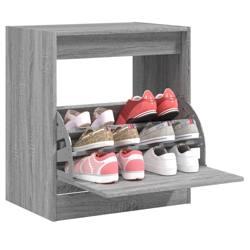 Vidaxx meuble à chaussures 60x42x69 cm bois d'ingénierie chêne sonoma gris