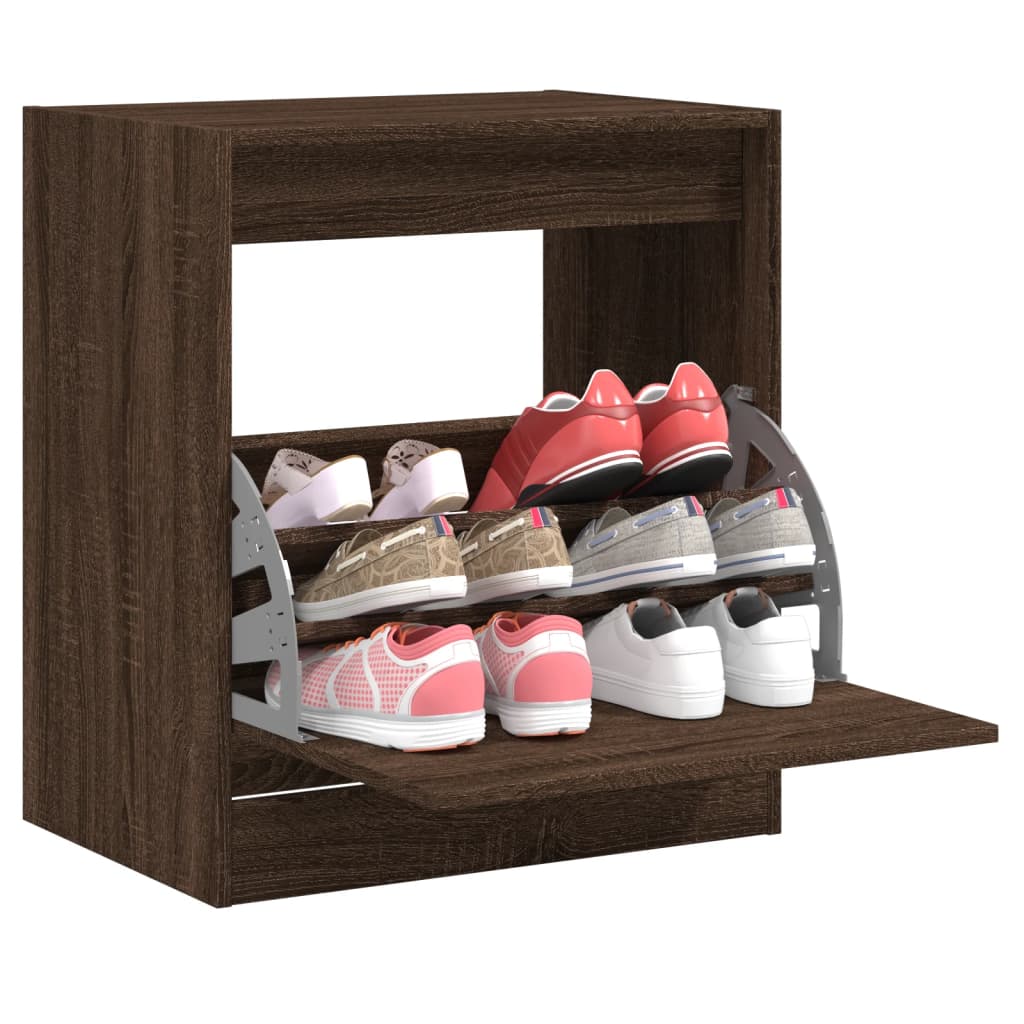 Vidaxl Cabinet per scarpe 60x42x69 cm Colore in rovere marrone trasformata