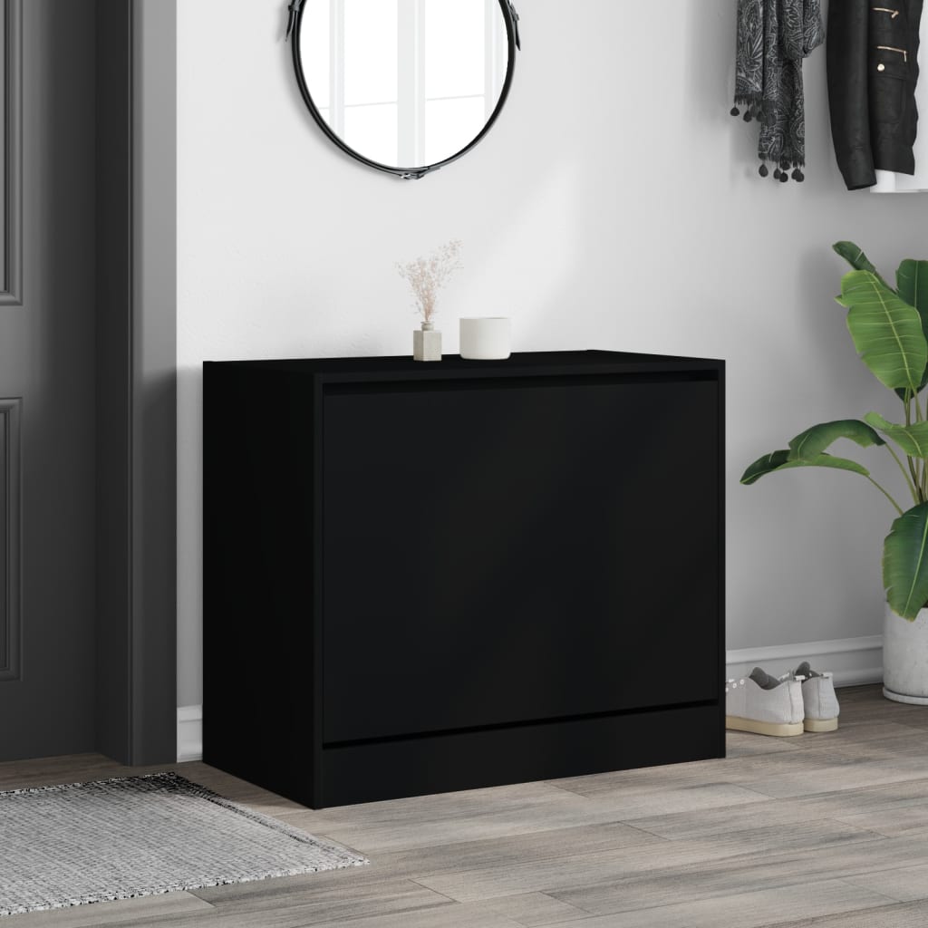 VidaXL Shoe cabinet 80x42x69 cm Properted Wood Black