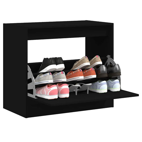Vidaxx armoire à chaussures 80x42x69 cm bois fini noir
