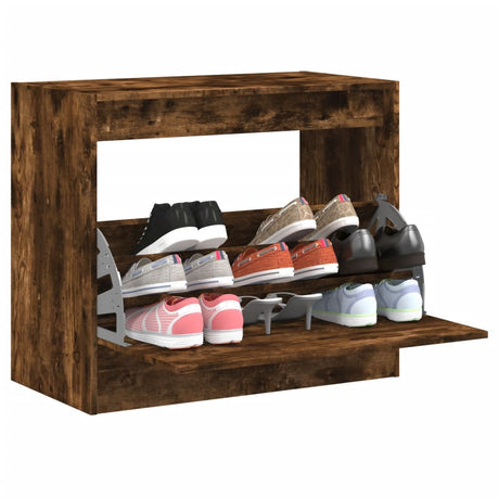 Vidaxx armoire à chaussures 80x42x69 cm bois traité, chêne fumé