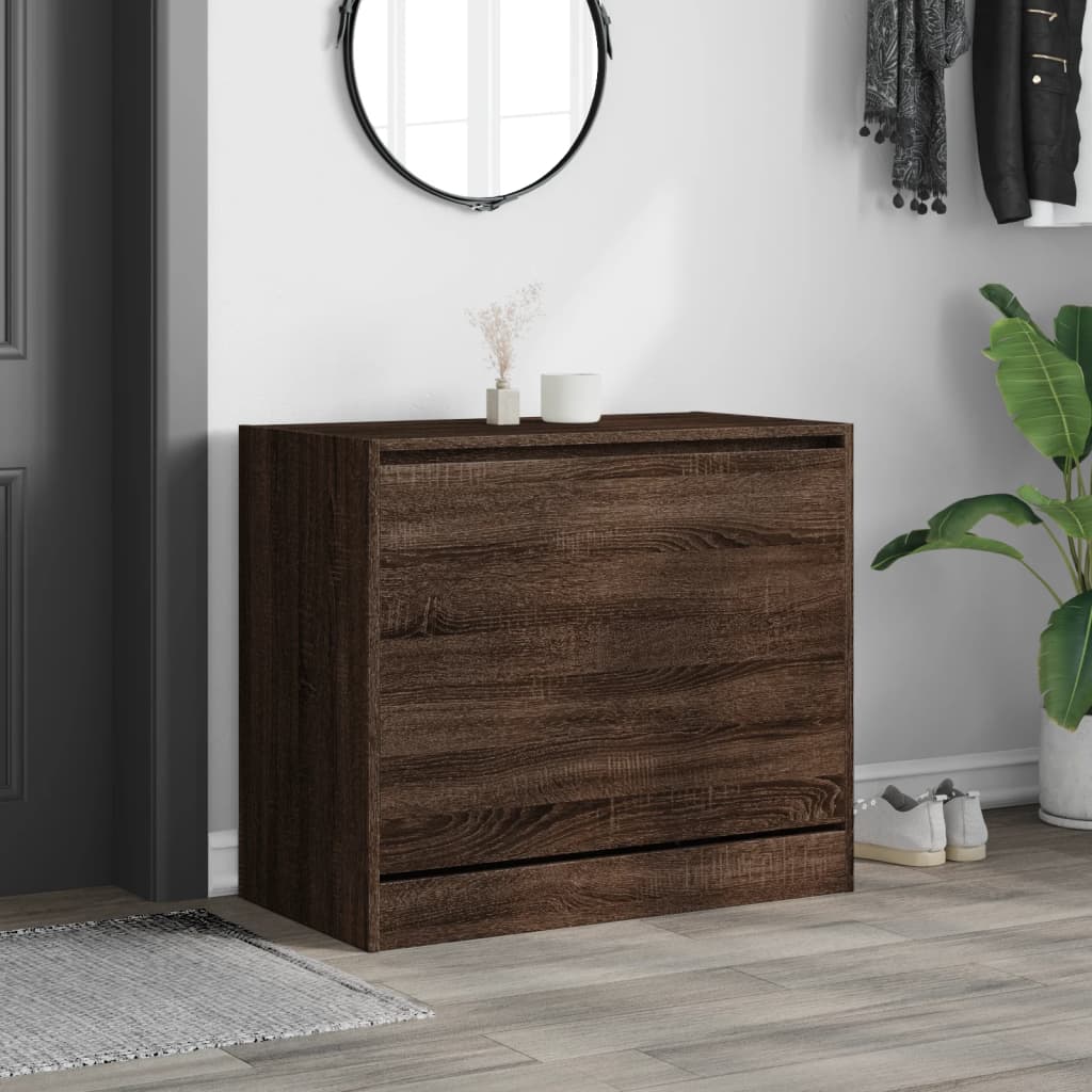 Vidaxl Cabinet da scarpe 80x42x69 cm COLORE COURO COVANE IN LEGNO