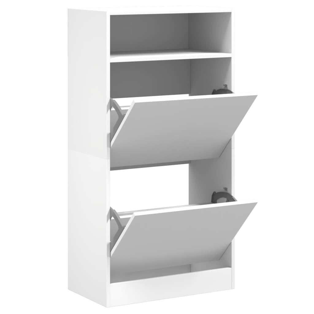 Vidaxx meuble à chaussures 60x34x116 cm bois d'ingénierie blanc