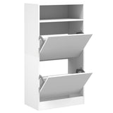 Vidaxl Shoe Cabinet 60x34x116 cm forarbejdet træhvide