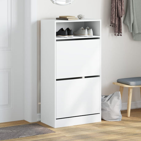 Vidaxx meuble à chaussures 60x34x116 cm bois d'ingénierie blanc