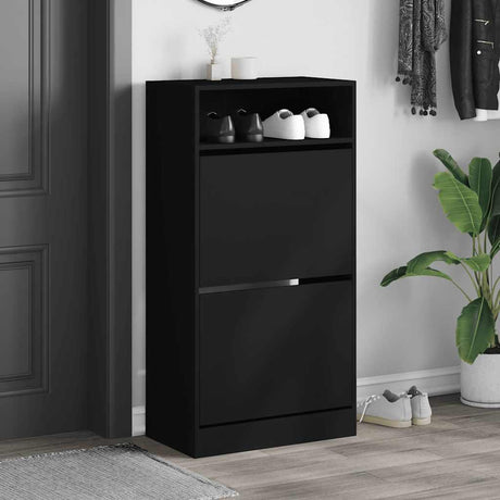 Vidaxx armoire à chaussures 60x34x116 cm bois fini noir