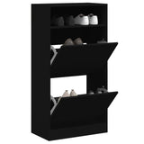 Gabinete de zapatos Vidaxl 60x34x116 cm de madera propiedad de negro