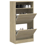 Armoire à chaussures vidaxl 60x34x116 cm en bois de bois de chêne sonoma coloré