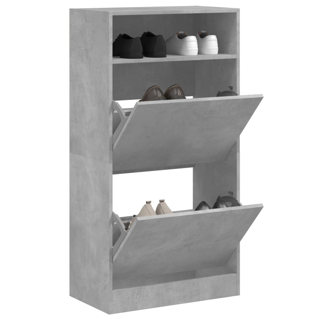 Vidaxx meuble à chaussures 60x34x116 cm dérivé du bois béton gris