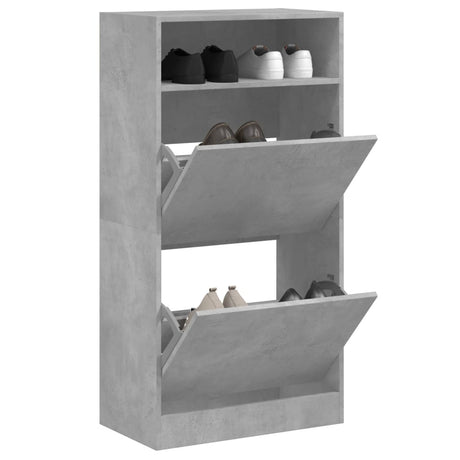 Vidaxx meuble à chaussures 60x34x116 cm dérivé du bois béton gris