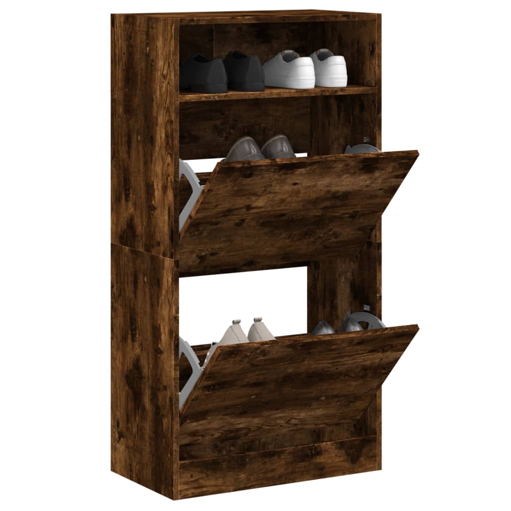 Vidaxl Schong Cabinet 60x34x116 cm Propertéiert Holz gefëmmt OK faarweg