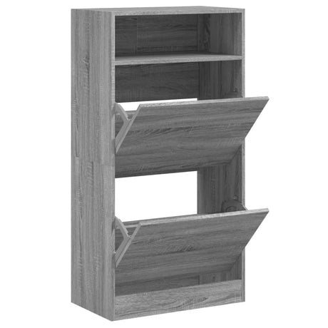 Vidaxx meuble à chaussures 60x34x116 cm bois d'ingénierie couleur chêne sonoma gris