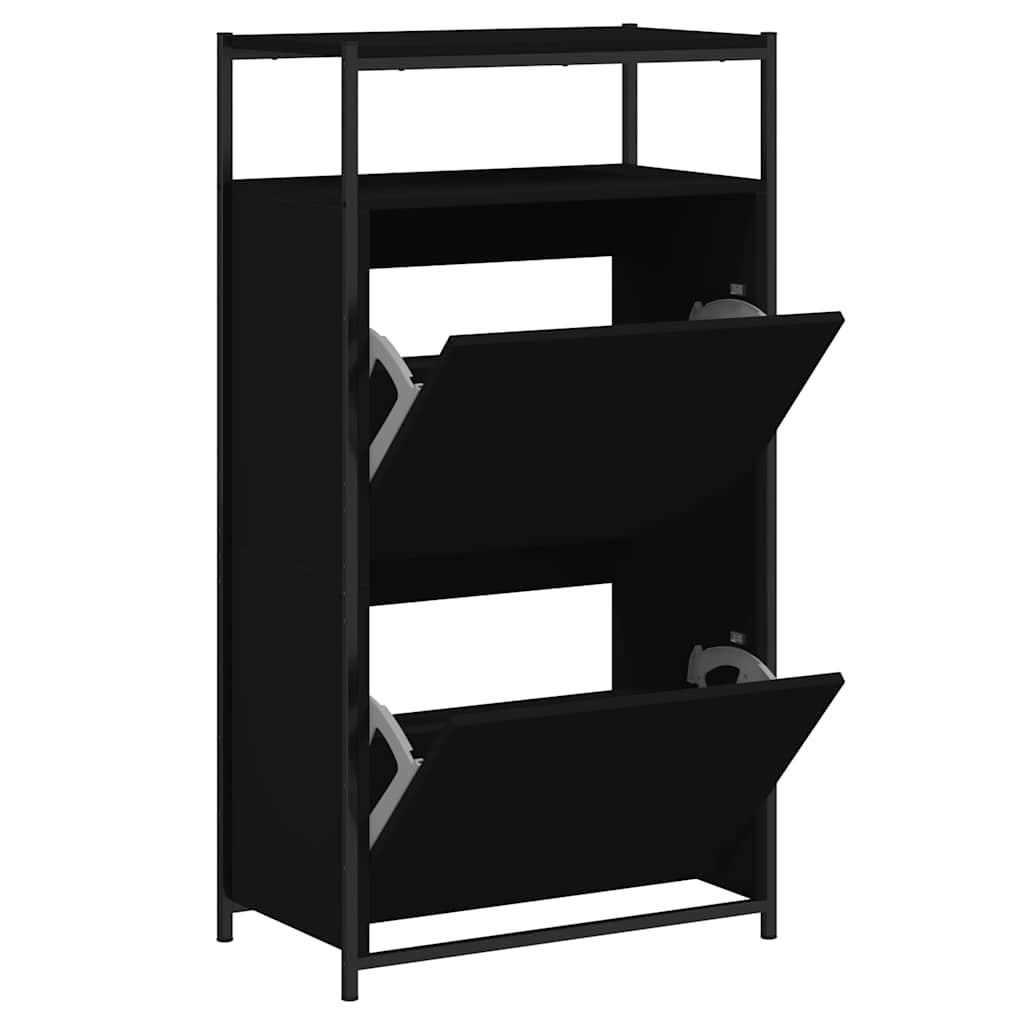 Vidaxx armoire à chaussures 60x34x112 cm bois fini noir