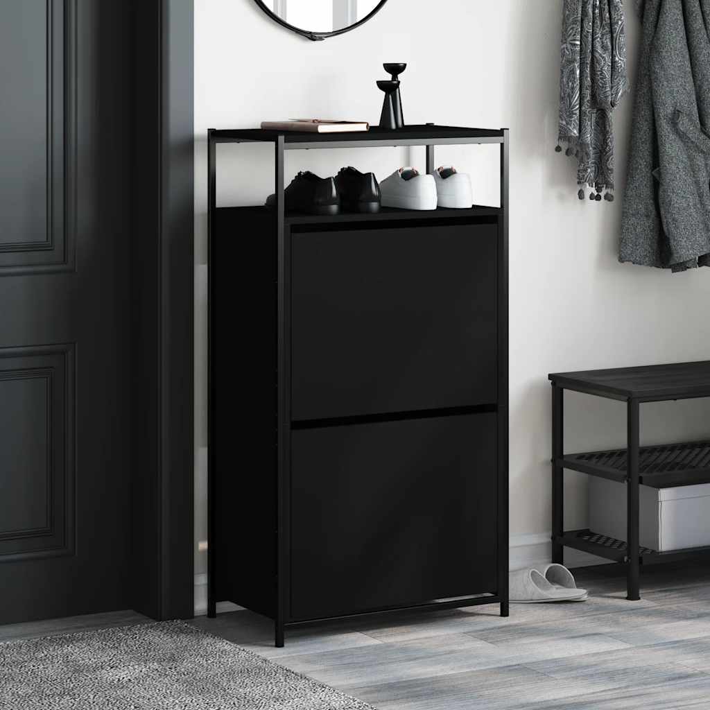 Vidaxx armoire à chaussures 60x34x112 cm bois fini noir