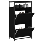 Vidaxx armoire à chaussures 60x34x112 cm bois fini noir