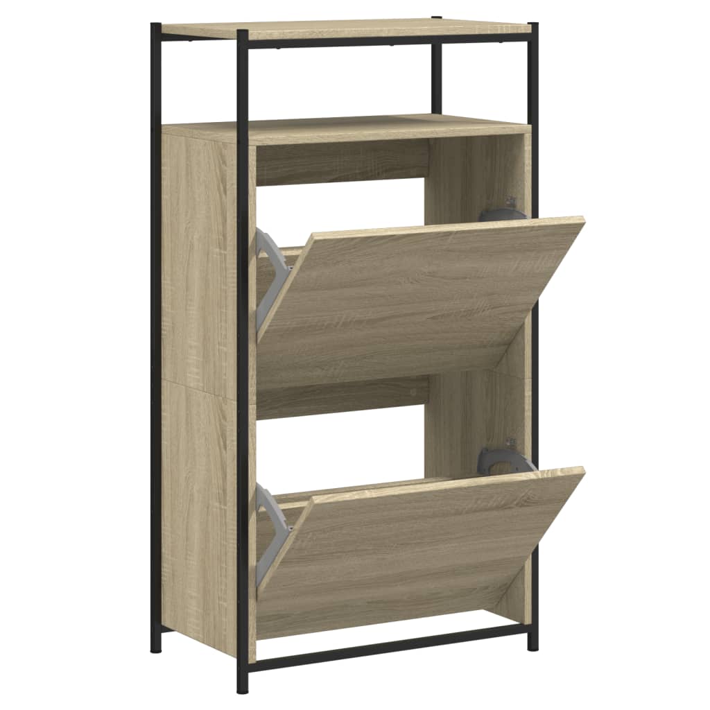 VidaXL armoire à chaussures 60x34x112 cm bois d'ingénierie couleur chêne sonoma