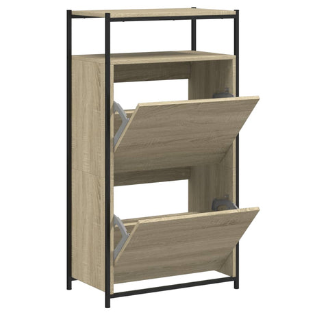 VidaXL armoire à chaussures 60x34x112 cm bois d'ingénierie couleur chêne sonoma