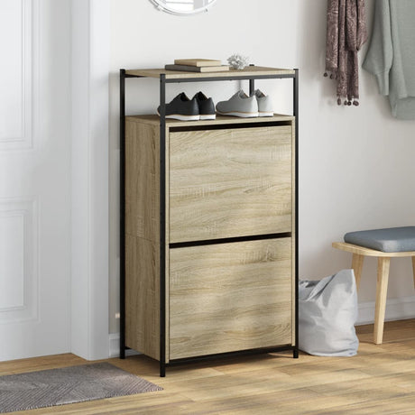 VidaXL armoire à chaussures 60x34x112 cm bois d'ingénierie couleur chêne sonoma