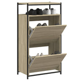 VidaXL armoire à chaussures 60x34x112 cm bois d'ingénierie couleur chêne sonoma