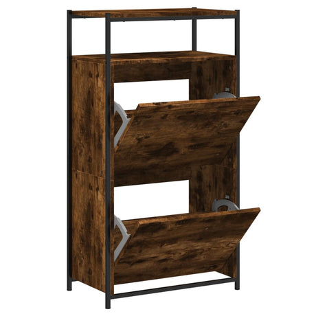 Vidaxx armoire à chaussures 60x34x112 cm bois traité, chêne fumé