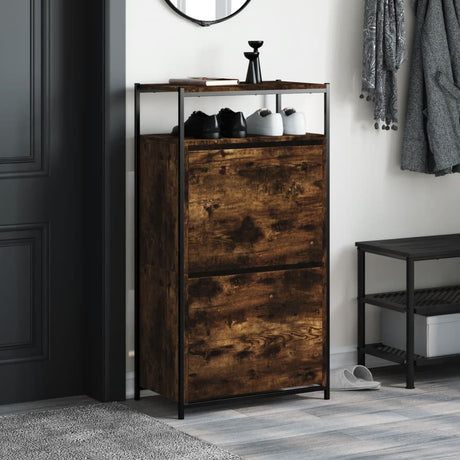 Vidaxx armoire à chaussures 60x34x112 cm bois traité, chêne fumé