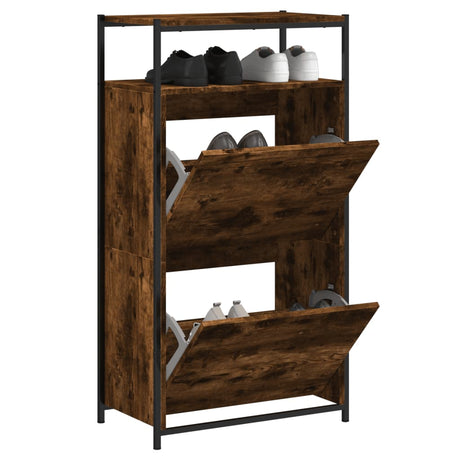 Vidaxx armoire à chaussures 60x34x112 cm bois traité, chêne fumé