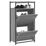 Armoire à chaussures vidaxl 60x34x112 cm en bois de bois de chêne de chêne gris sonoma