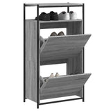 Vidaxx meuble à chaussures 60x34x112 cm bois d'ingénierie couleur chêne sonoma gris