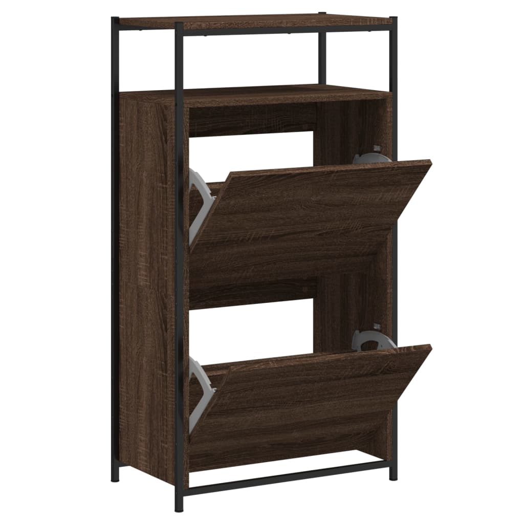 Vidaxx meuble à chaussures 60x34x112 cm bois fini couleur chêne marron