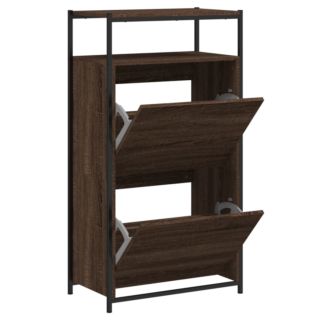 VidaXL shoe cabinet 60x34x112 cm Cut wood brown oak color