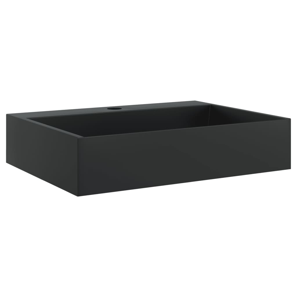 Vidaxx lavabo 50x38x11 cm marbre minéral moulé noir mat