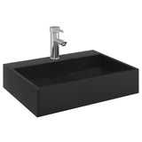 Vidaxl Wash -basin 50x38x11 cm gjuten mineral marmor matt svart