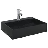 Vidaxx lavabo 50x38x11 cm marbre minéral moulé noir mat