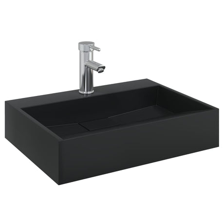 Vidaxx lavabo 50x38x11 cm marbre minéral moulé noir mat