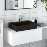 Vidaxx lavabo 50x38x11 cm marbre minéral moulé noir mat