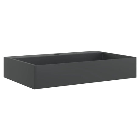 VidaXL Lavabo 60x38x11 cm marbre minéral moulé noir mat