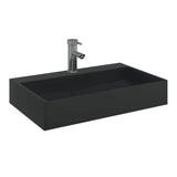 VidaXL Lavabo 60x38x11 cm marbre minéral moulé noir mat