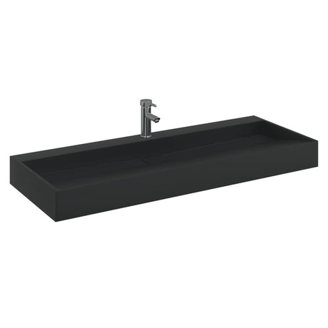 Vidaxx lavabo 120x46x11 cm marbre minéral moulé noir mat