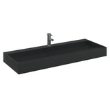 BIDAXL WASHBASIN 120x46x11 cm Gjuten mineral marmor matt svart