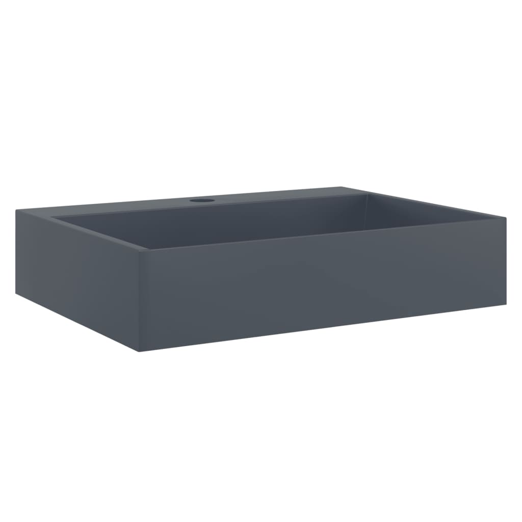 Vidaxx lavabo 50x38x11 cm fonte minérale marbre fonte anthracite