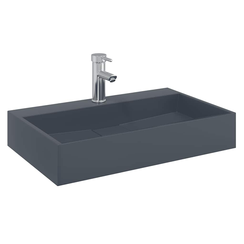 Vidaxx lavabo 60x38x11 cm fonte minérale marbre fonte anthracite